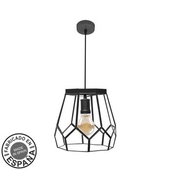 FABRILAMP Lámpara de techo colgante Lente Grande 1xe27 Negro