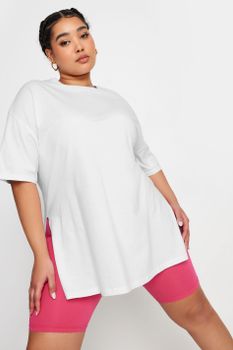 Yours Camiseta Amplia De Algodón Blanca, Mujer Curvy Y Tallas Grandes, Yours