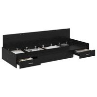estructura de cama roble negro 75 x 190 cm madera de ingenieria vidaxl
