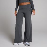 mallas acanaladas de pierna ancha para mujer de mp - gris robusto - xl