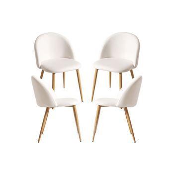 Pack 4 Sillas Vint Polipiel De Polipiel 74*38*43 Cm - Blanco