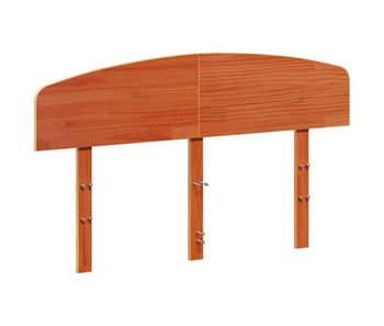 Vidaxl cabecero de cama madera maciza de pino marrón cera 135 cm