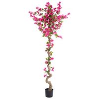 planta artificial decorativa de plastico para interior con maceta negra buganvilla rosa 180 cm bougainillea tree
