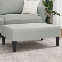 reposapiesrtaburete de terciopelo gris claro 77x55x31 cm cfw8232