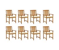 sillas de jardin con cojines 8 unidades madera maciza de acacia