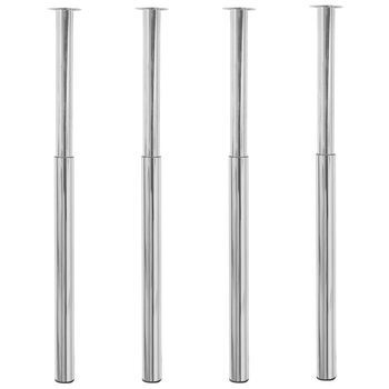 Patas De Mesa Telescópicas 4 Unidades Cromado 710 Mm-1100 Mm Vidaxl