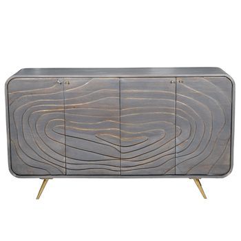 Aparador Madera Mango 4 Puerta S Gris