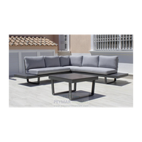 conjunto terraza jardin aluminio rinconera 5 plazas moderno