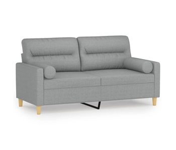 Vidaxl sofá de 2 plazas con cojines tela gris claro 140 cm