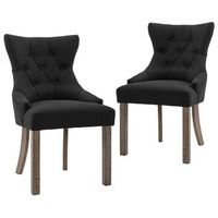 sillas de comedor 2 unidades de tela negras vidaxl