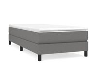 estructura de cama box spring tela gris oscuro 90x190 cm