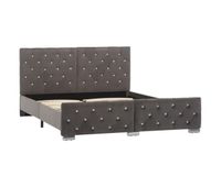 estructura de cama de terciopelo gris 140x200 cm