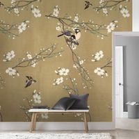 fresco panoramico primavera japones beis amarillo 200x280cm