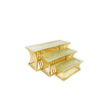Soportes para postres dorados - lote de 3