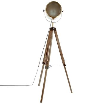 Lámpara de pie de madera y hierro bronce ø57 cm