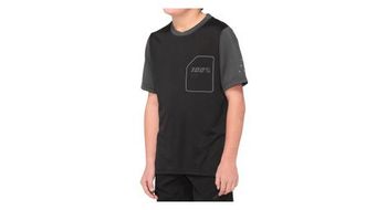 Maillot mangas cortas 100  ridecamp para ninos negro   gris