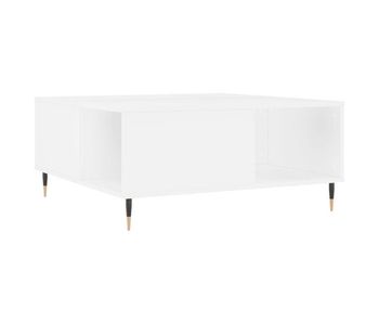 Mesa de café - mesa de centro madera contrachapada blanco 80x80x36,5 cm