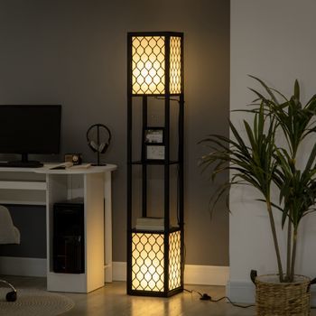 Lámpara De Pie De Mdf Pp Tela De Tc Homcom 26x26x156 Cm-negro