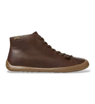 Camper para hombre. K300558-005 Botines de piel Peu Path+ marrón (42), Plano, Cordones, Casual