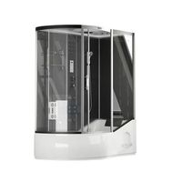 cabina de ducha con banera allin 2in1 - 170 x 90 negro izquierda