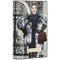 nicole lee cartera cartera plegable con cremallera central moda snowflake para mujer