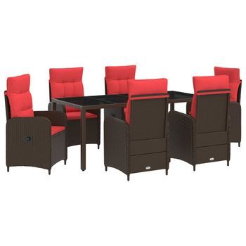 Juego De Comedor Para Exteriores 7 Uds. Ratán Sintético Vidaxl