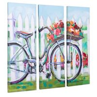 cuadro pintado a mano 30x90x3