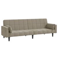 sofa cama de 2 plazas moderno  cama para adulto con dos almohadas terciopelo gris claro