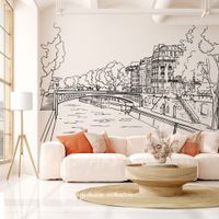 papel pintado panoramico - belle rive - 7 tiras  336 x 270 cm
