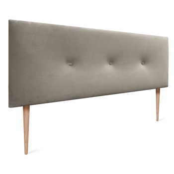 Dhome Cabecero De Terciopelo Liso Con Botones 135x115 Con Patas Camas 120/135/140 - Marrón