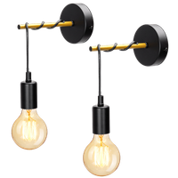 aigostar lampara de pared de interior estilo industrial lampara de pared interior con diseno de enrollado aplique de metal negro  max40w pack 2 uds bombilla no incluida