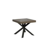 mesa extensible 90x90194 cm clerk tapa gris paloma patas antracita