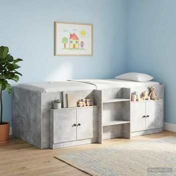 Armario De Almacenamiento Para Cama Alta - Mueble Modular - Madera - Gris (66x35x48cm)