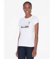 ax armani exchange para mujer 8nytdlyj73z6110 camiseta de manga corta blanco m casual algodon