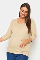 bump it up maternity top beige canale con botones automaticos