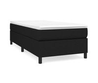cama box spring con colchon tela negro 80x200 cm