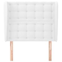 cabecero cama mueble de dormitorio con orejas de cuero sintetico 103 x 23 x 118128 cm blanco m020002937