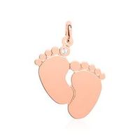 colgante pies de bebe plata 925 chapado en oro rosa