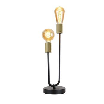 Rein - lámpara de mesa de metal, color negro, 14 cm, e27