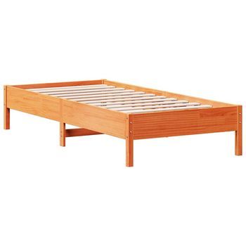 Estructura De Cama Sin Colchón Madera De Pino Marrón 90x200 Cm Vidaxl