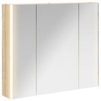 armario con espejo de bano roble sonoma 835 x 155 x 70 cm vidaxl