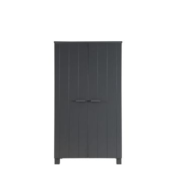 Armario con 2 puertas y 5 baldas en madera antracita