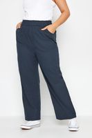 yours pantalones azules anchos de algodon fresco mujer curvy y tallas grandes yours