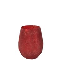 portavelas decorativo de vidrio rojo h18