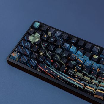 JCM Starry Sky Cherry Keycaps Material PBT letra lateral tinte-sub teclas para teclado mecánico ISO ANSI diseño Wooting A75