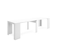mesa consola extensible  mesa comedor plegable  300  para 14 comensales  comedor y cocina  estilo moderno  blanco