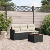 juego de sofas jardin 4 uds  mueble jardin mesa y sillas con cojines ratan sintetico negro cfw86396