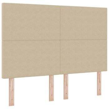 Cabecero Verde Claro Gris 160 Cm Tela De Pana Vidaxl