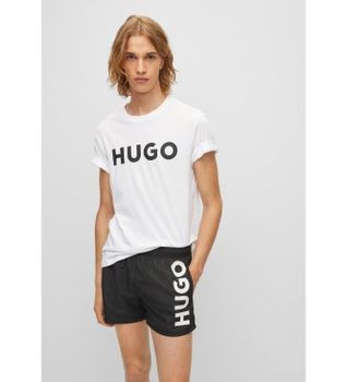 HUGO para hombre. 50467556 Camiseta Dulivio blanco (M), Casual, Algodón, Manga corta, Sostenible