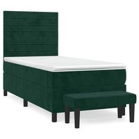 cama tapizada 203x83x128 cm contrachapado madera procesada - verde